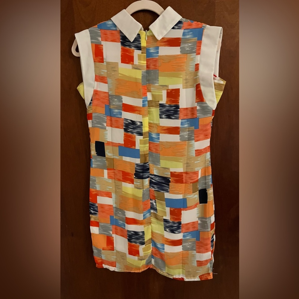 Peter pan collar multicolor deress